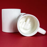Creative Design -  White Middle Finger - Funny Ceramic Mug