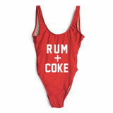 Rum+Coke Letter Print One Piece Sexy Swimsuit