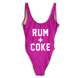 Rum+Coke Letter Print One Piece Sexy Swimsuit
