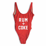 Rum+Coke Letter Print One Piece Sexy Swimsuit