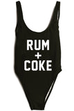 Rum+Coke Letter Print One Piece Sexy Swimsuit