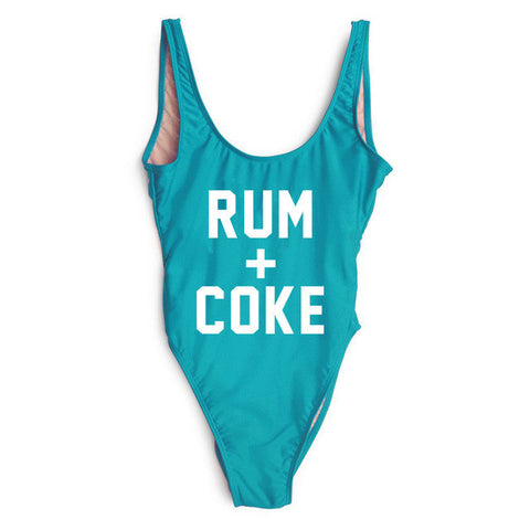 Rum+Coke Letter Print One Piece Sexy Swimsuit
