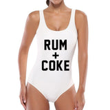 Rum+Coke Letter Print One Piece Sexy Swimsuit