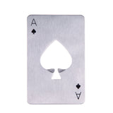 Stainless Steel Bottle Opener Poker Card -  Ace of Spades