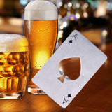 Stainless Steel Bottle Opener Poker Card -  Ace of Spades