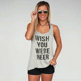 Women's Sleeveless "Wish you were beer" Tank