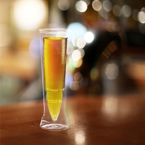 2017 NEW Arrival Fashion 250 ml Double Layer Glass Bullet Missile Mug